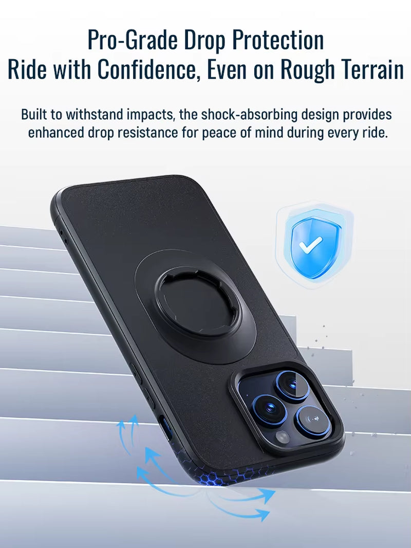 Shockproof Case for Iphone 17/16/15/14/13/12/11Pro Max Quad-Style Motorbike / Bicycle Phone Holder/Car Mount with Lock-In Design