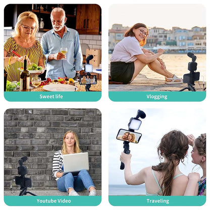 Smartphone Vlogging Kit for Iphone Android with Tripod Mini Microphone Starter Vlog Kit for Live Stream Video Youtube
