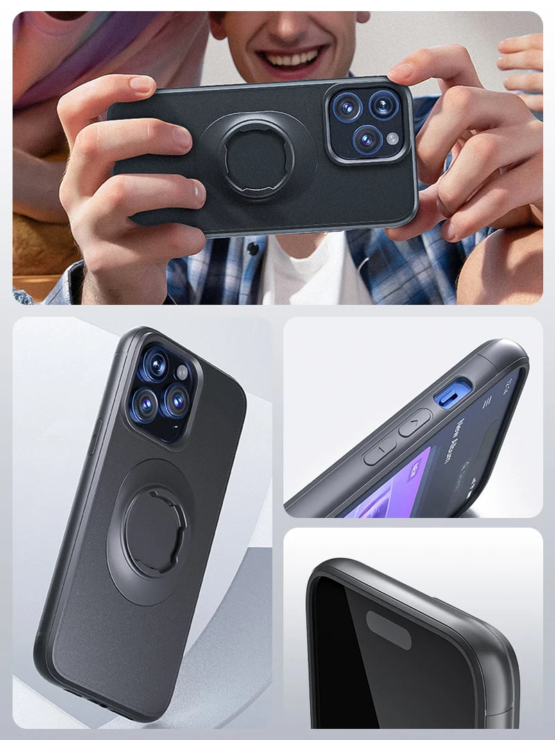 Shockproof Case for Iphone 17/16/15/14/13/12/11Pro Max Quad-Style Motorbike / Bicycle Phone Holder/Car Mount with Lock-In Design
