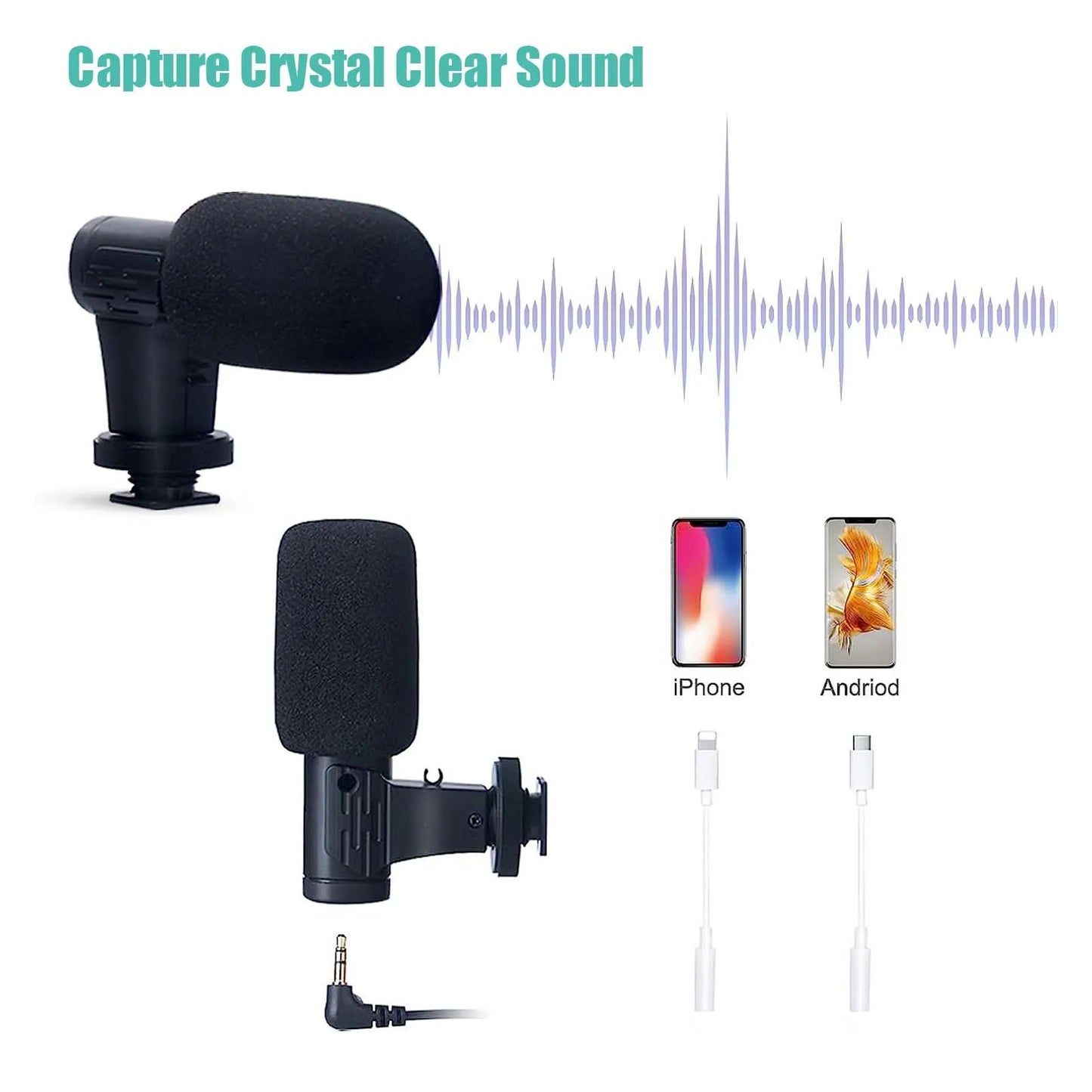 Smartphone Vlogging Kit for Iphone Android with Tripod Mini Microphone Starter Vlog Kit for Live Stream Video Youtube